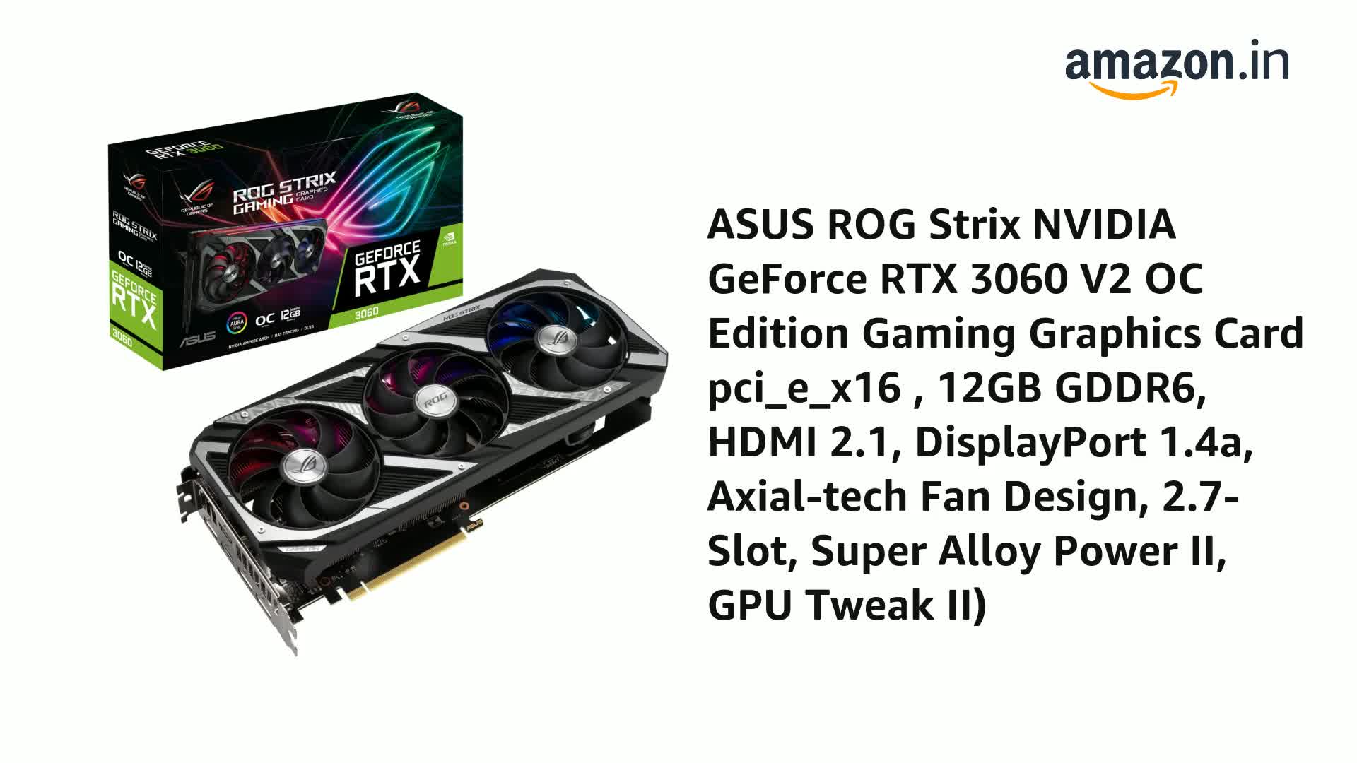 Amazon.in: Buy ASUS ROG Strix NVIDIA GeForce RTX 3060 V2 OC 