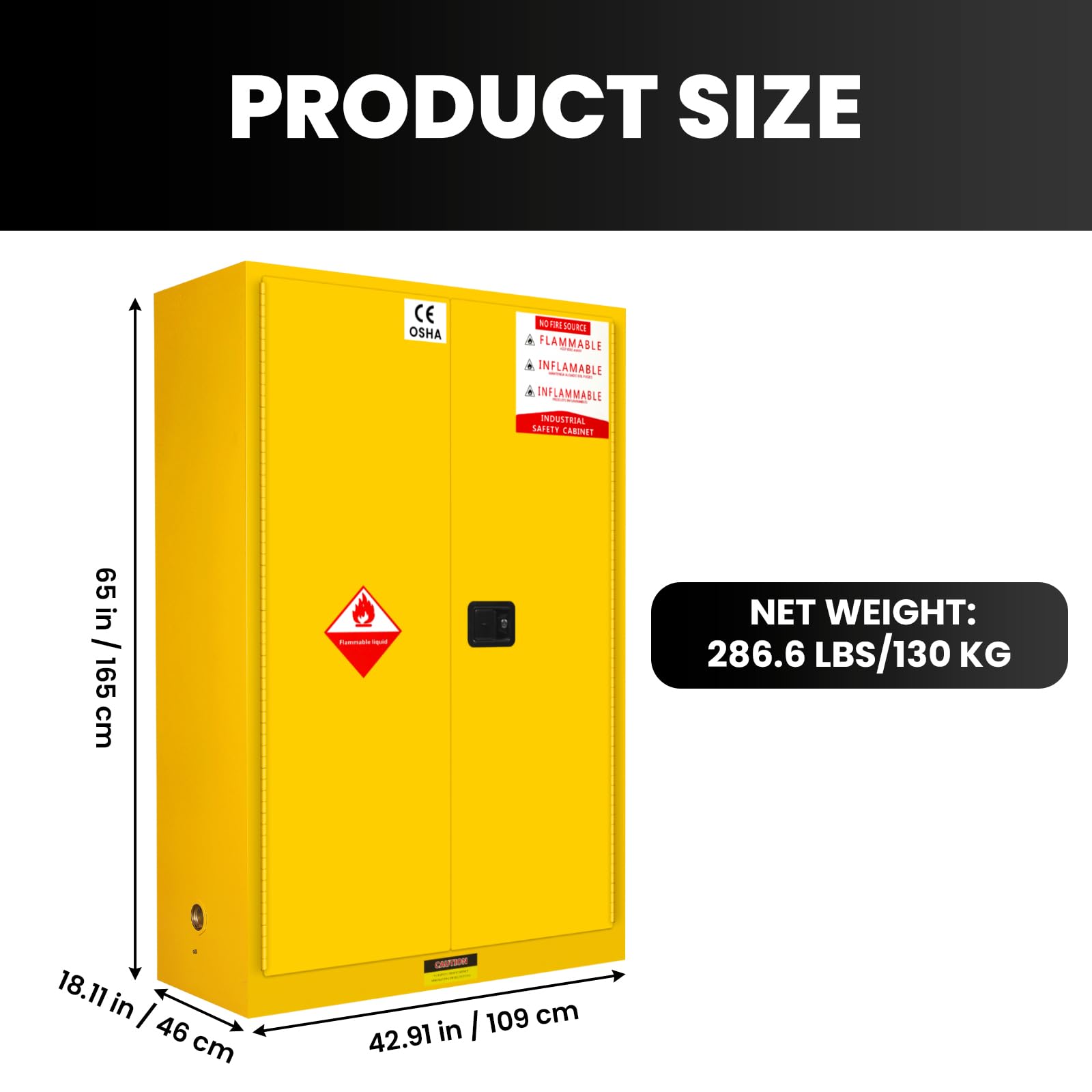 45 Gallon Flammable Storage Cabinet, 42.91