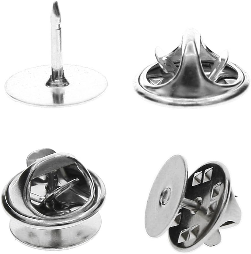 TR.OD 50 Pairs Tie Tacks Blank Pins with Clutch Back, Silver Amazon