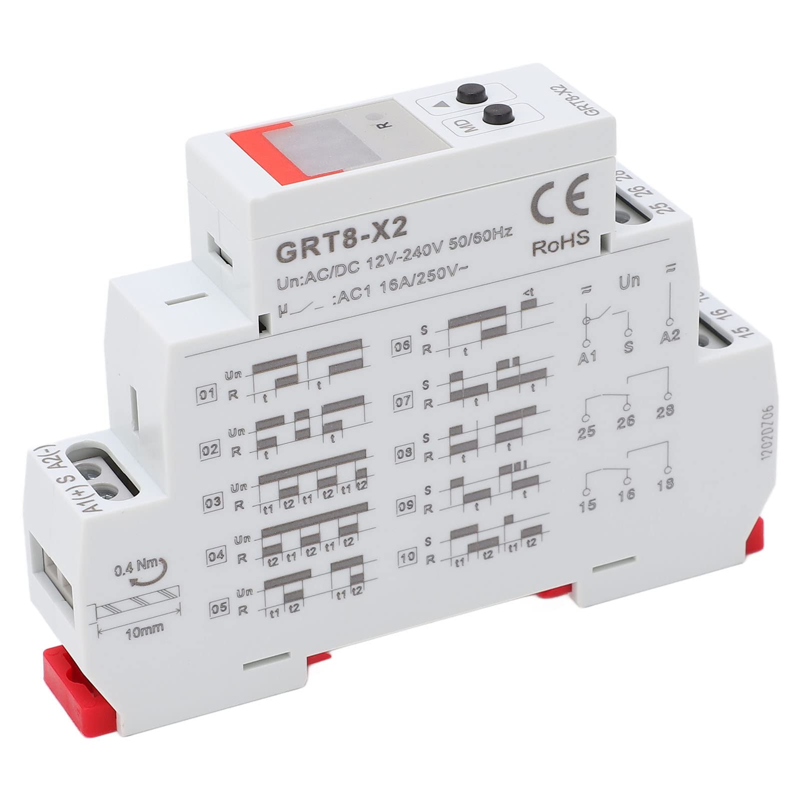 Cyfrowy przekaźnik czasowy |Regulowany przełącznik opóźnienia 12 V - 240 V