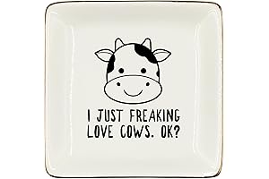 WODMIS I Just Freaking Love Cows Ok Cow Ceramic Tray