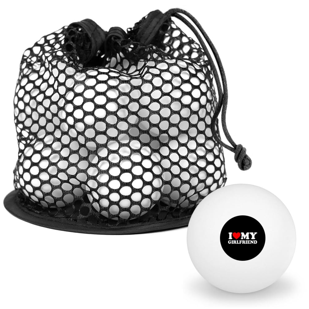 GRAPHICS & MORE I Heart My Girlfriend Novelty Table Tennis Ping Pong Ball 12 Pack with Storage Bag