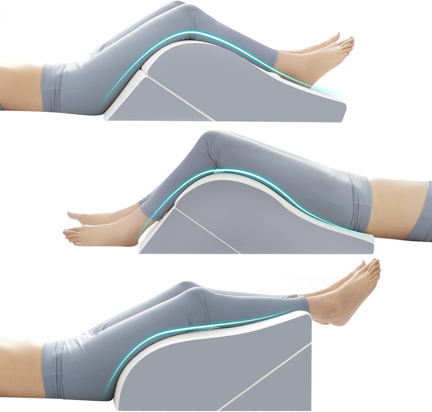 cuscini a cuneo per l'elevazione delle 2PCS per dormire, cuscino a cuneo per le gambe dopo la sostituzione del ginocchio dopo l'intervento chirurgico, cunei per le gambe per l'elevazione per