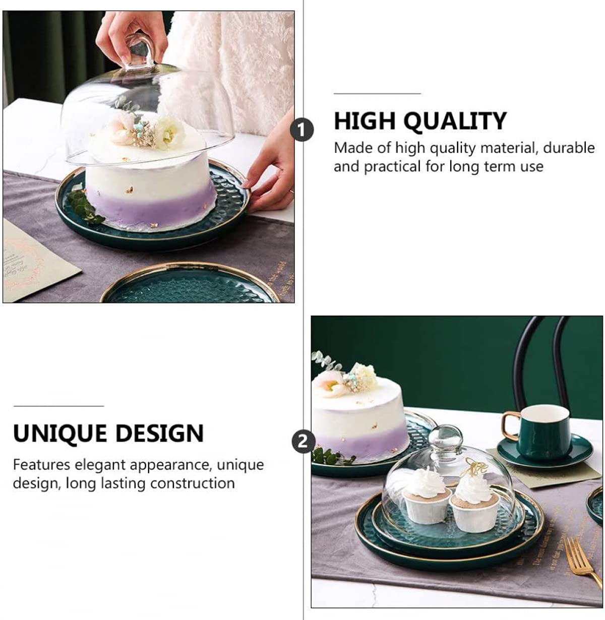 Alzata Per Torta In Vetro Campana In Vetro Per Torta Cupola In Vetro Cupola Per Torta In Vetro Campana Per Torta Cupola Per Torta Con Coperchio In Ceramica Per Alimenti.