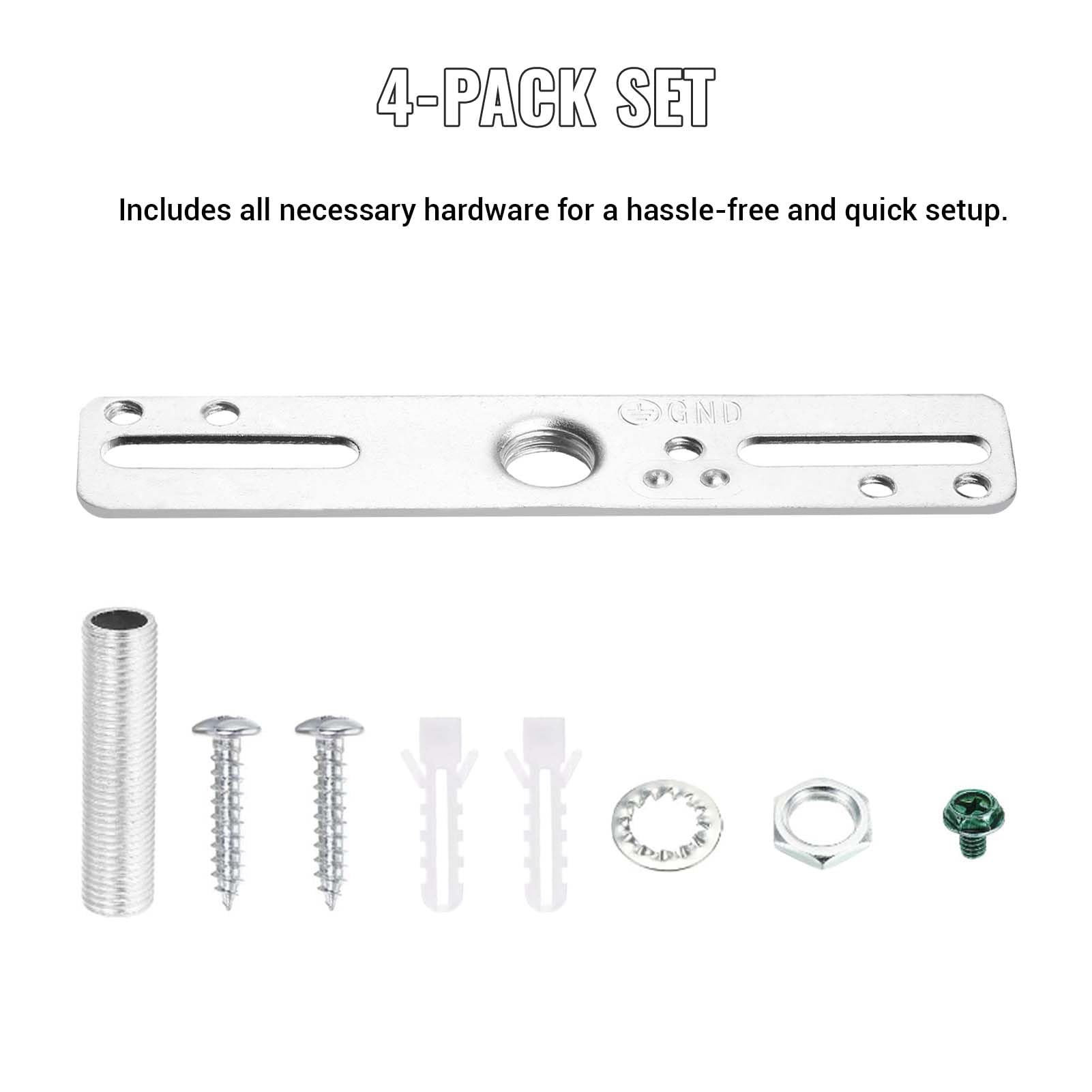 Kit de soporte de montaje de lámpara de techo de 4 pulgadas, 4 piezas de barra transversal universal para lámpara de araña y luces de pared, color plateado 4