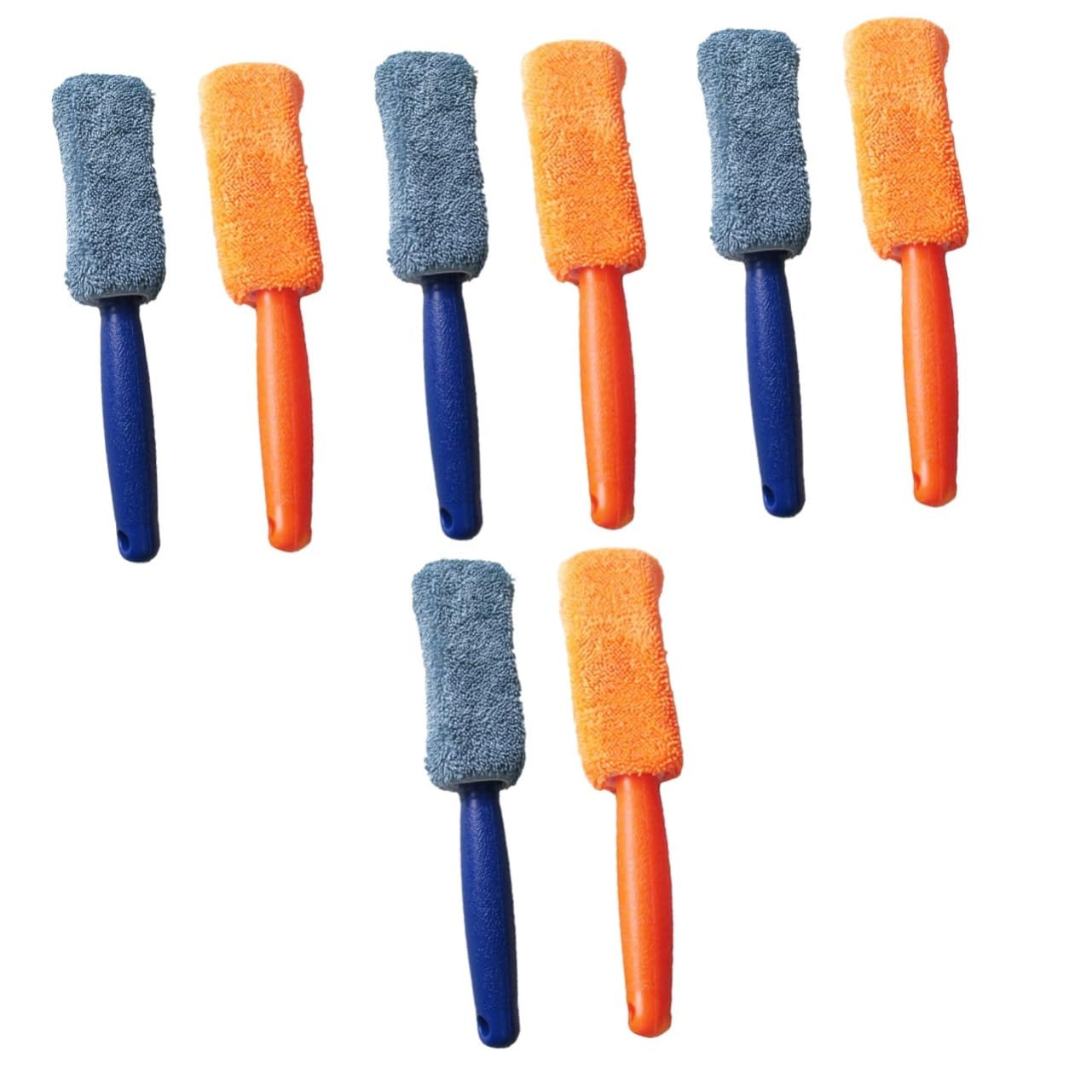 SOLUSTRE 4 Set Spazzola per Pneumatici in Microfibra con Manico Lungo Detergente per Ruote Pulitore per Cerchi Posto A Sedere Scopa Kit Spolverino Spugna Gel Lavatrice Plastica 2 Pezzi * 4