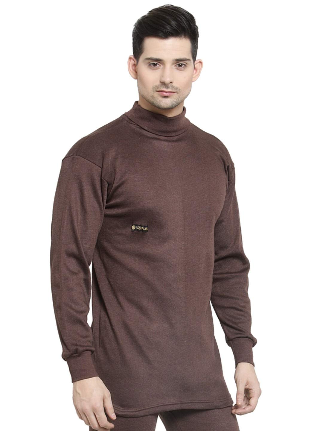 UZARUS Men's Cotton Thermal Top Brown