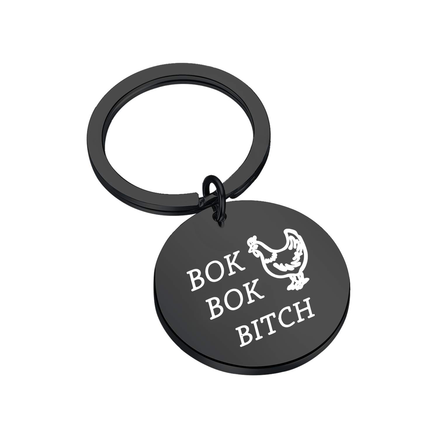 ENSIANTH Funny Chicken Keychain Chicken Lover Gift Bok Bok Bitch Crazy Rich Asians Inspired Gift for Friend