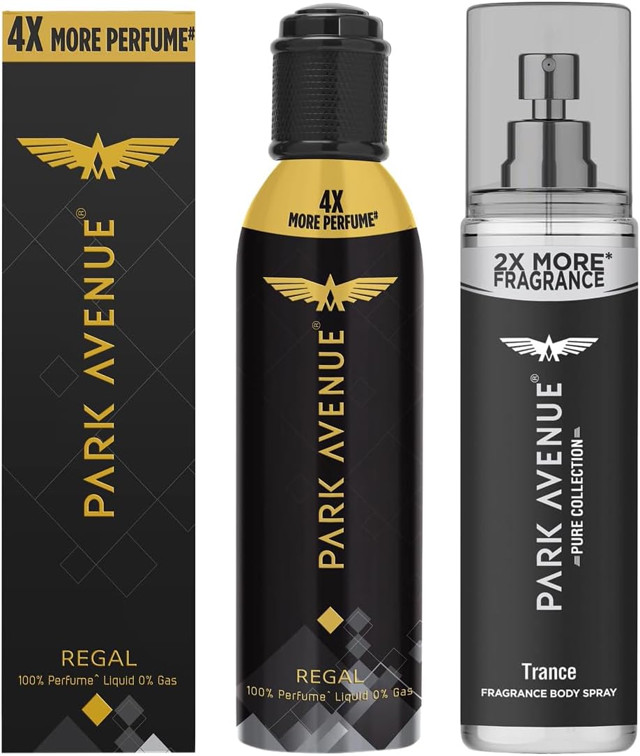 Park Avenue Regal Premium Perfume For Men, 25% Extra, 150ml & Pure Collection Trance Perfume Spray, 135ml