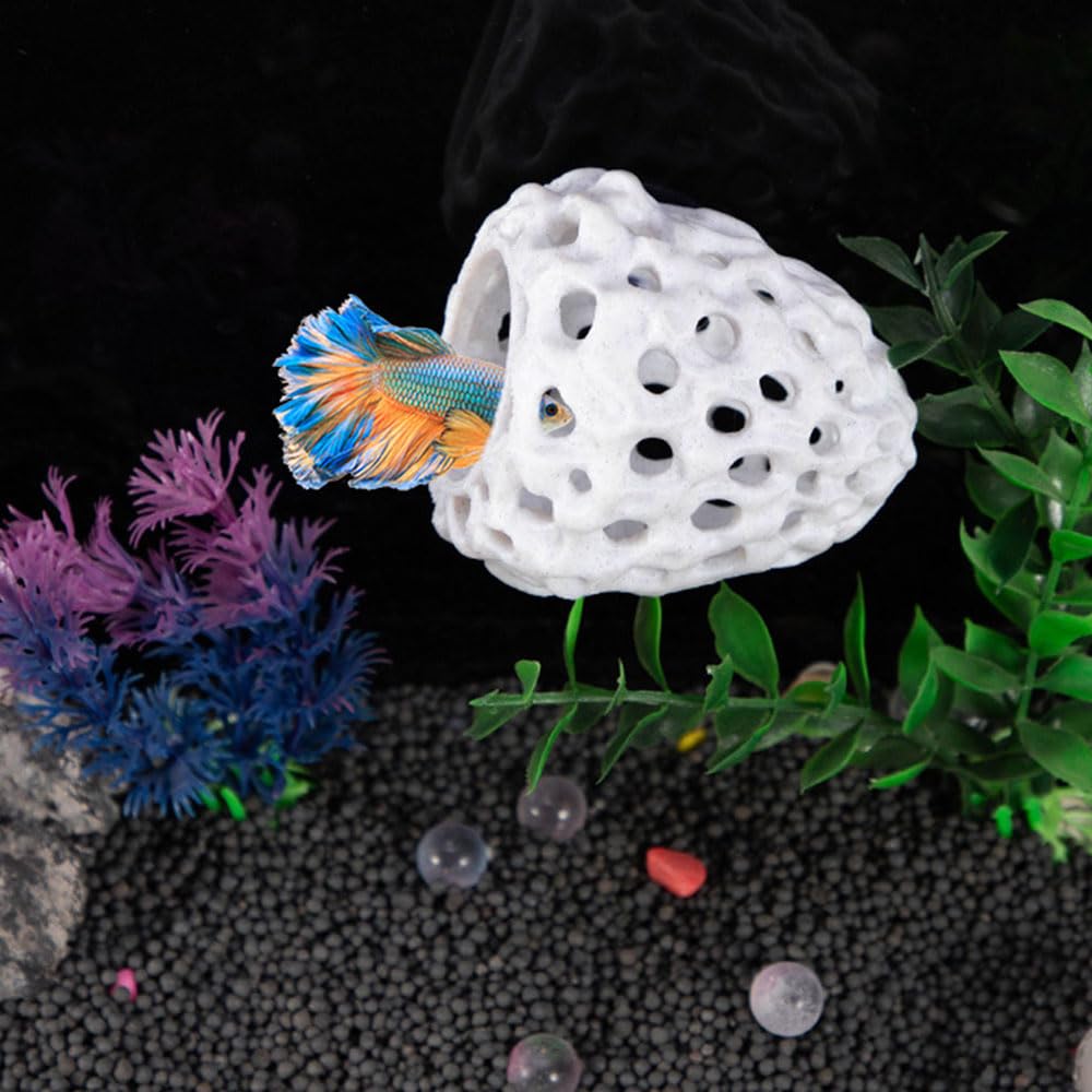 Amazon.co.jp: 多孔質模造サンゴ石のエビハウス - 吸盤付き水族館装飾