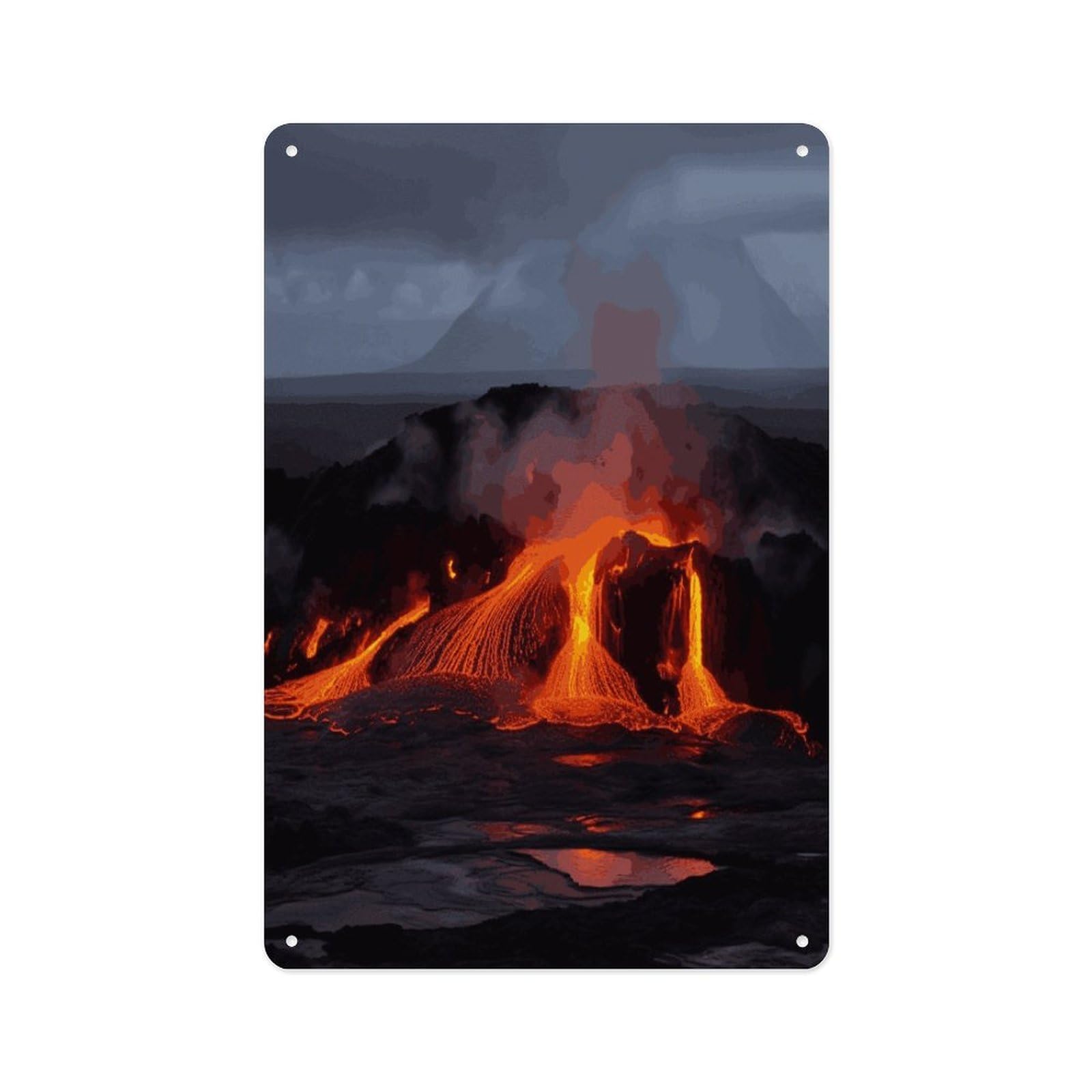 Fekiloot Style Kilauea Volcano Wall Decor Metal Signs Tin Signs Poster