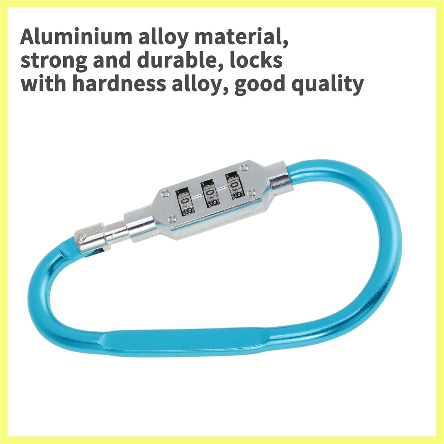 Combination Padlocks, 3 Digit Combination Lock with D-Ring Clip, 62mm D Type Lock for Motorcycle Bicycle, Lake Blue