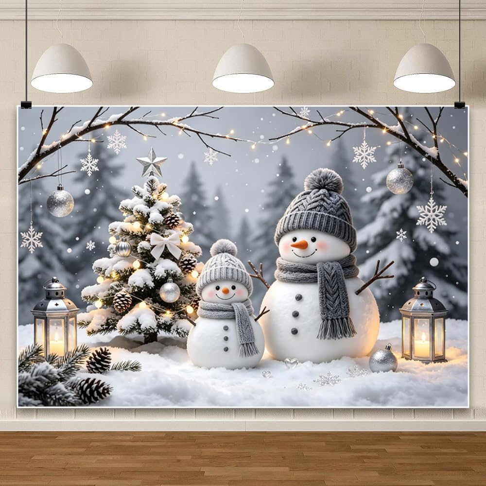 Weihnachts Schneemann Hintergrundbanner für Winterpartys 6x3m