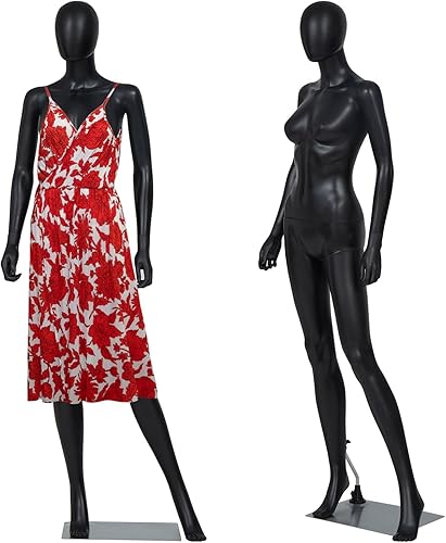 Kinsunny Maniquí femenino para vestido con forma de cuerpo - Maniquí desmontable ajustable de cuerpo completo con soporte realista y base de metal