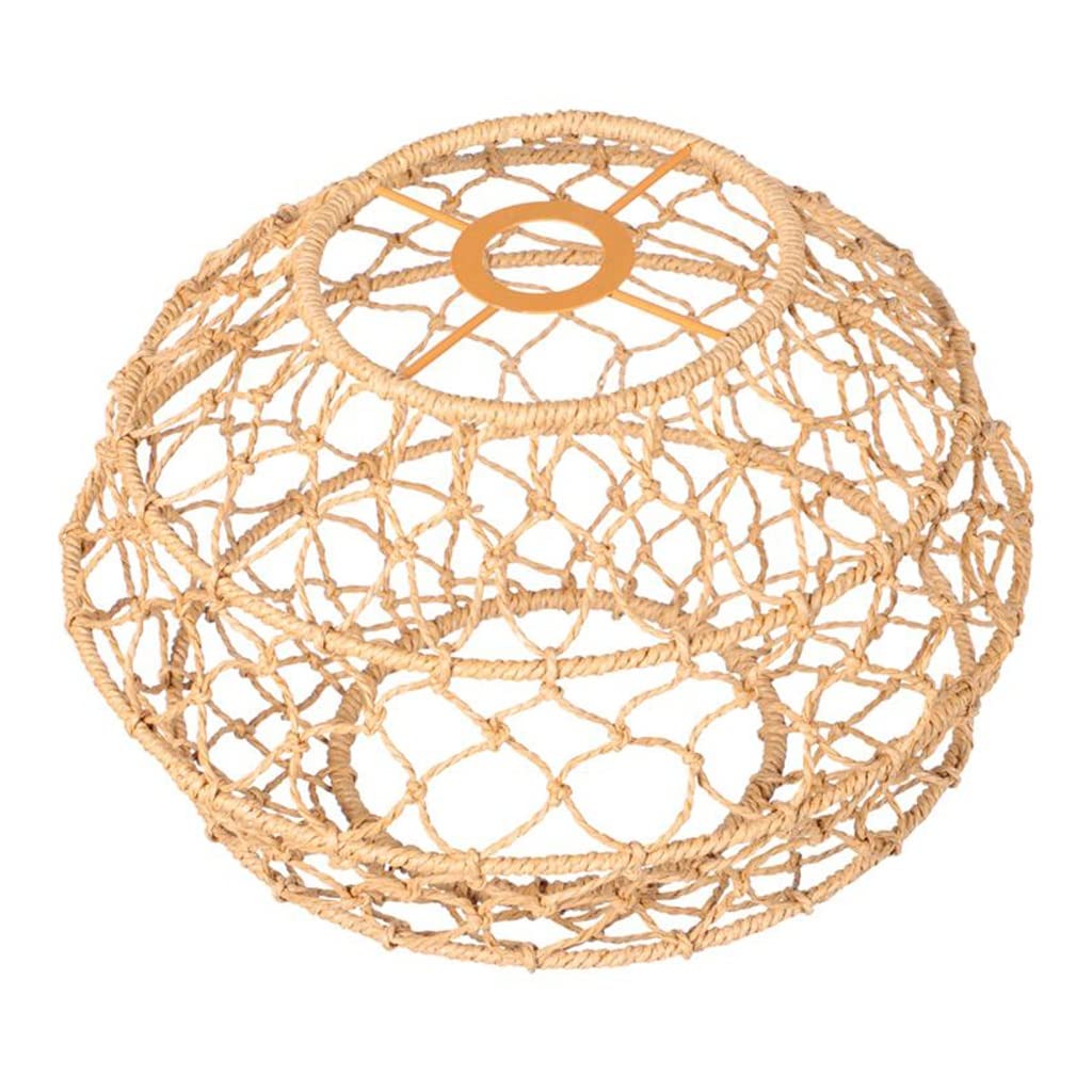 Lustre abat-jour en papier tissé nordique diffusant une lumière douce de salon