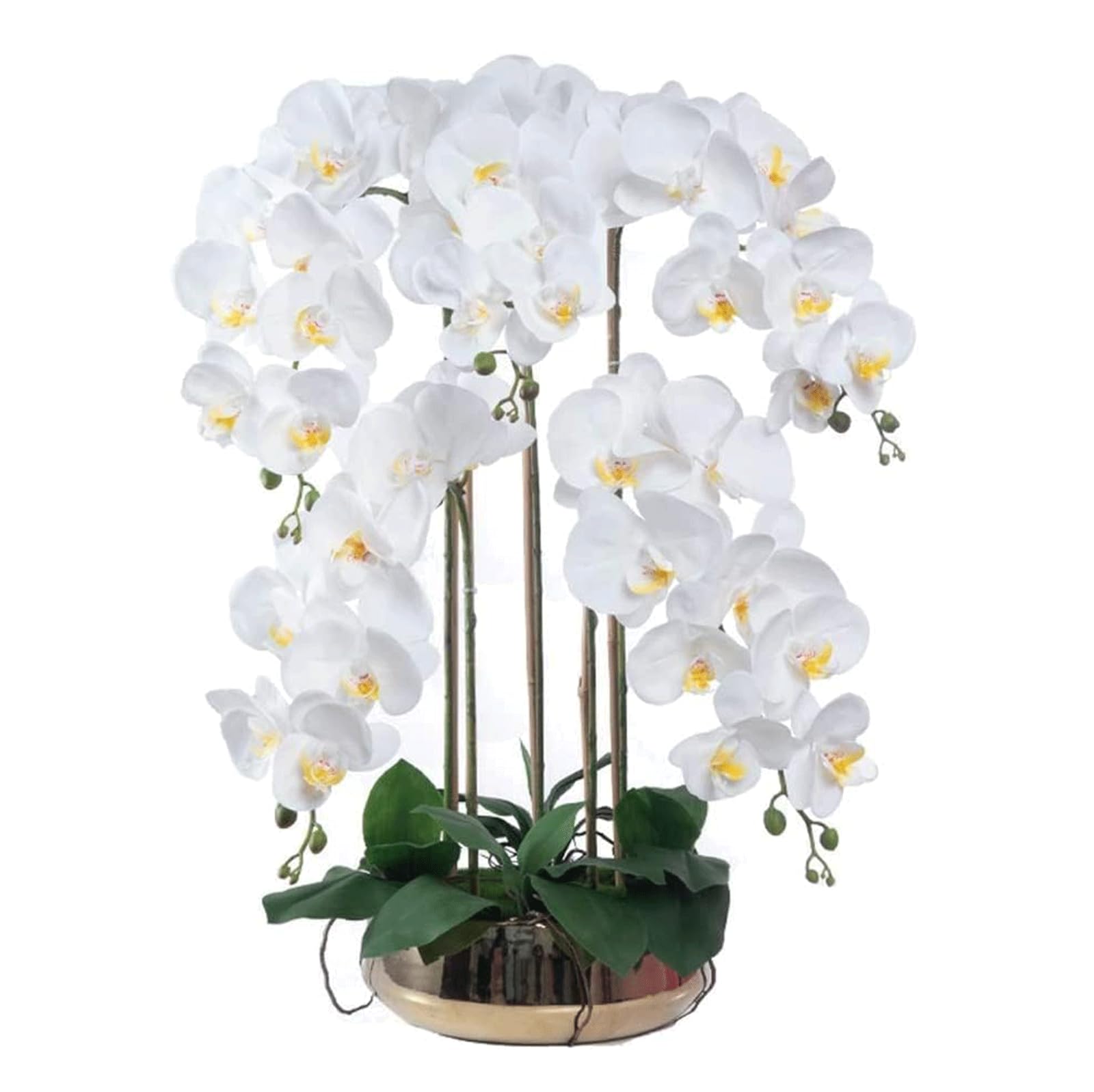 DFGHNBVC Orchids Artificial 68Cm Artificial Flower With Porcelain Vase Artificial Phalaenopsis Flowers Potted Decor Artificial Orchid Artificial Flowers