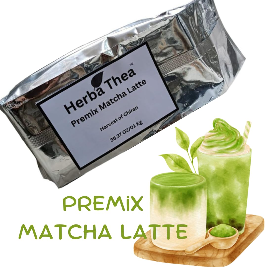 Herba Thea Premix Matcha Latte Powder 2 20LB 1kg Ready to Drink Made in Japan — view 4