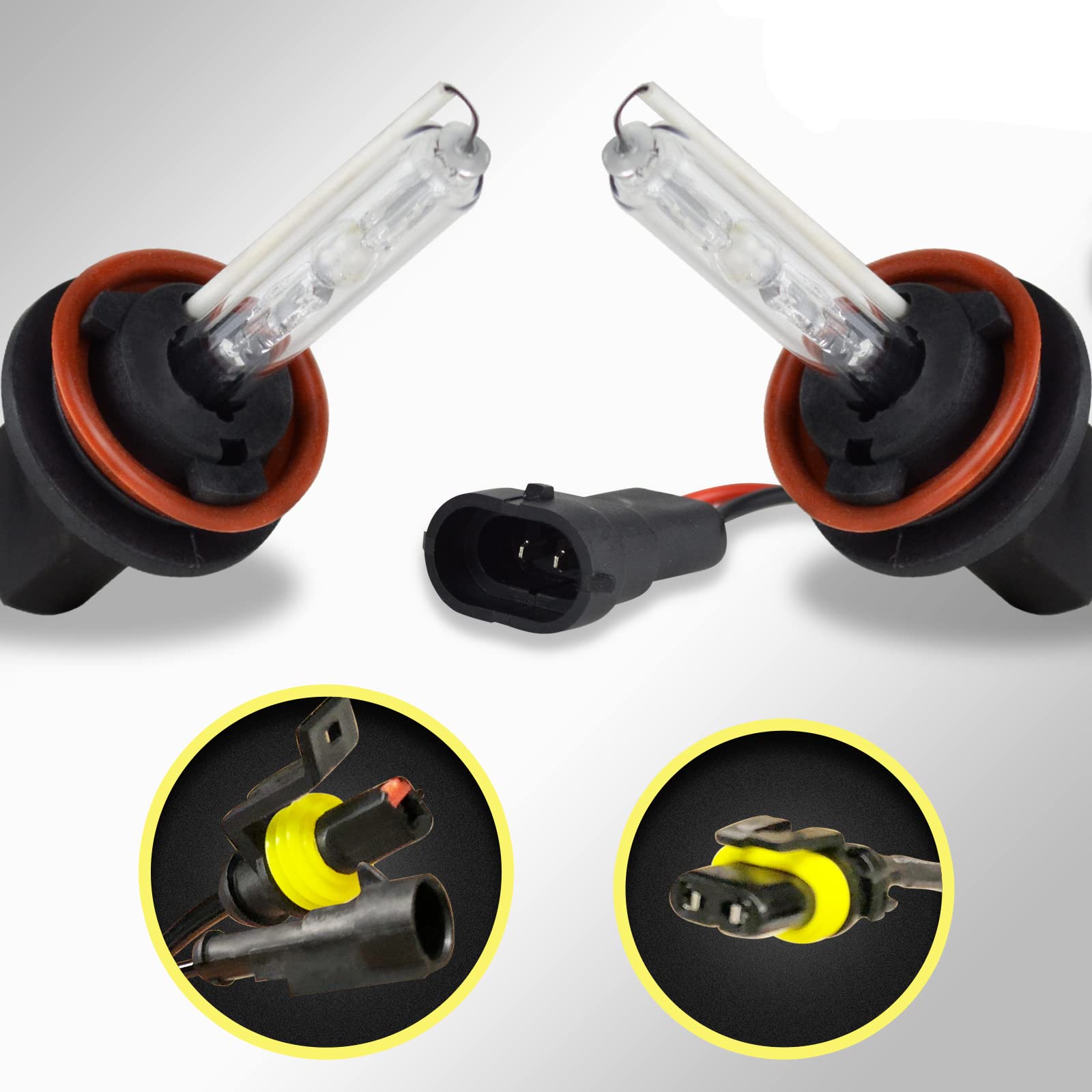 Innovited HID Xenon H11 H9 H8 6000K Replacement Bulbs (1 Pair) Diamond White — view 24