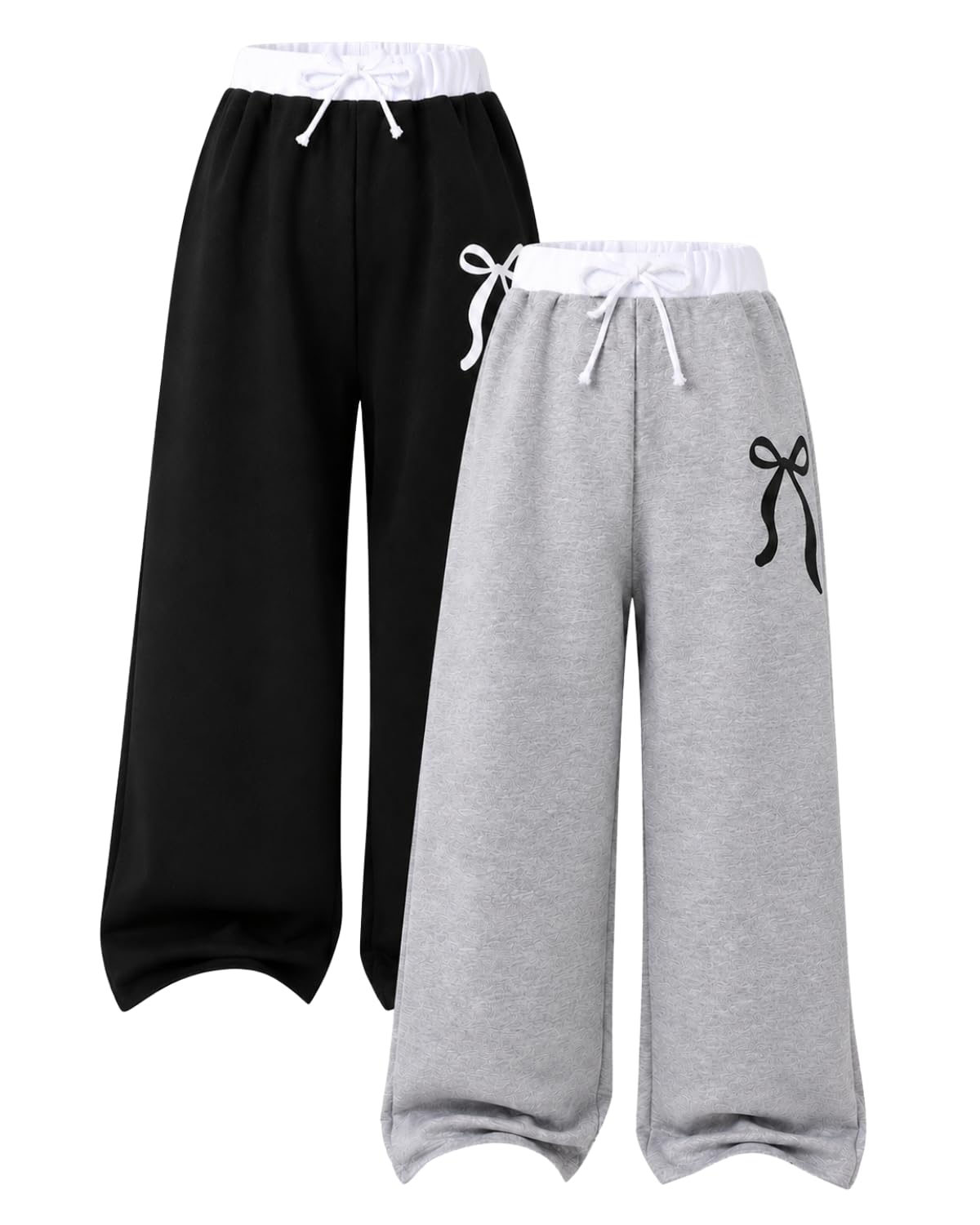 Photo 1 of Kxuryueo Girls Sweatpants 2-Pack Wide Leg Pants Size 9-10 Years