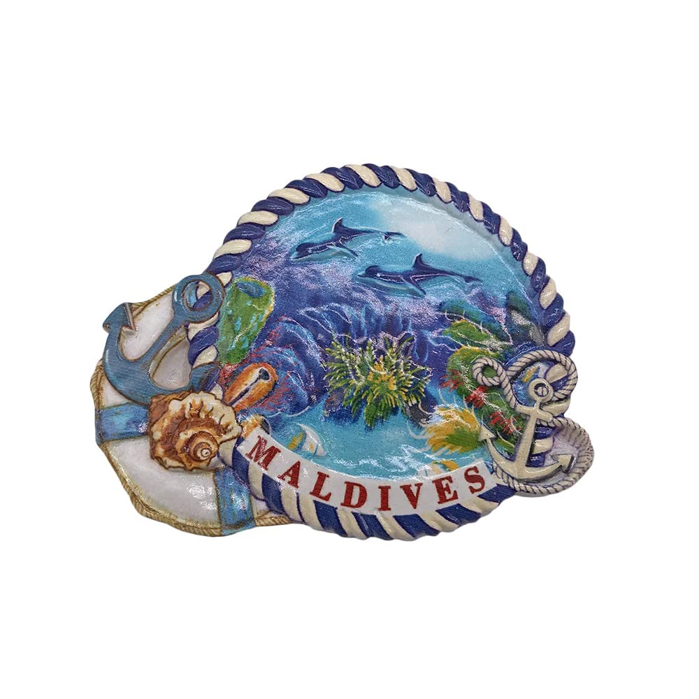 Wedarego Maldives2 3D Ocean Maldives Refrigerator Fridge Magnet Tourist Souvenirs Handmade Resin Craft Magnetic Stickers Home Kitchen Decoration Travel Gift