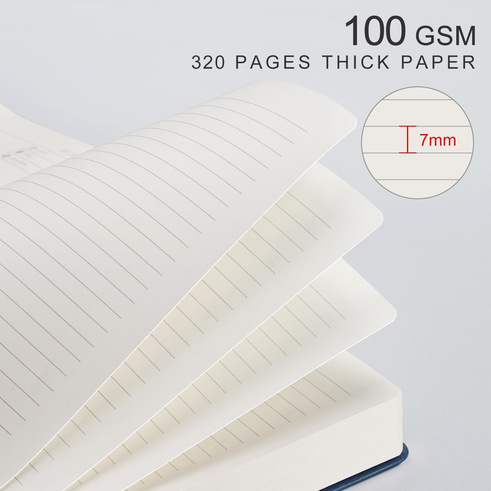 EMSHOI Taccuino per riunioni B5-320 pagine, grande diario, blocco note per lista delle cose da fare, pianificatore di produttività, organizer per progetti, quaderno con copertina rigida in pelle, per