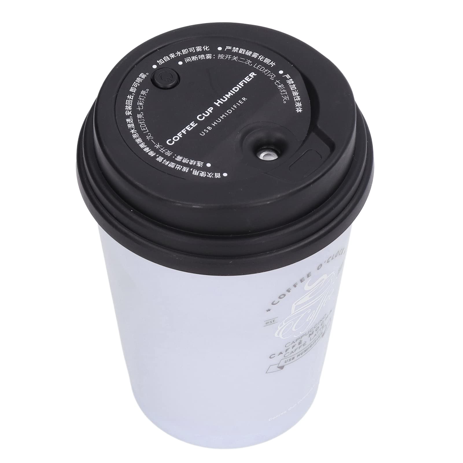 Mini humidificador portátil de 10.1 fl oz, taza de café USB, humidificador de escritorio de bajo ruido, humidificador ligero de ahorro de espacio para automóvil, dormitorio, oficina, viajes, hogar 9
