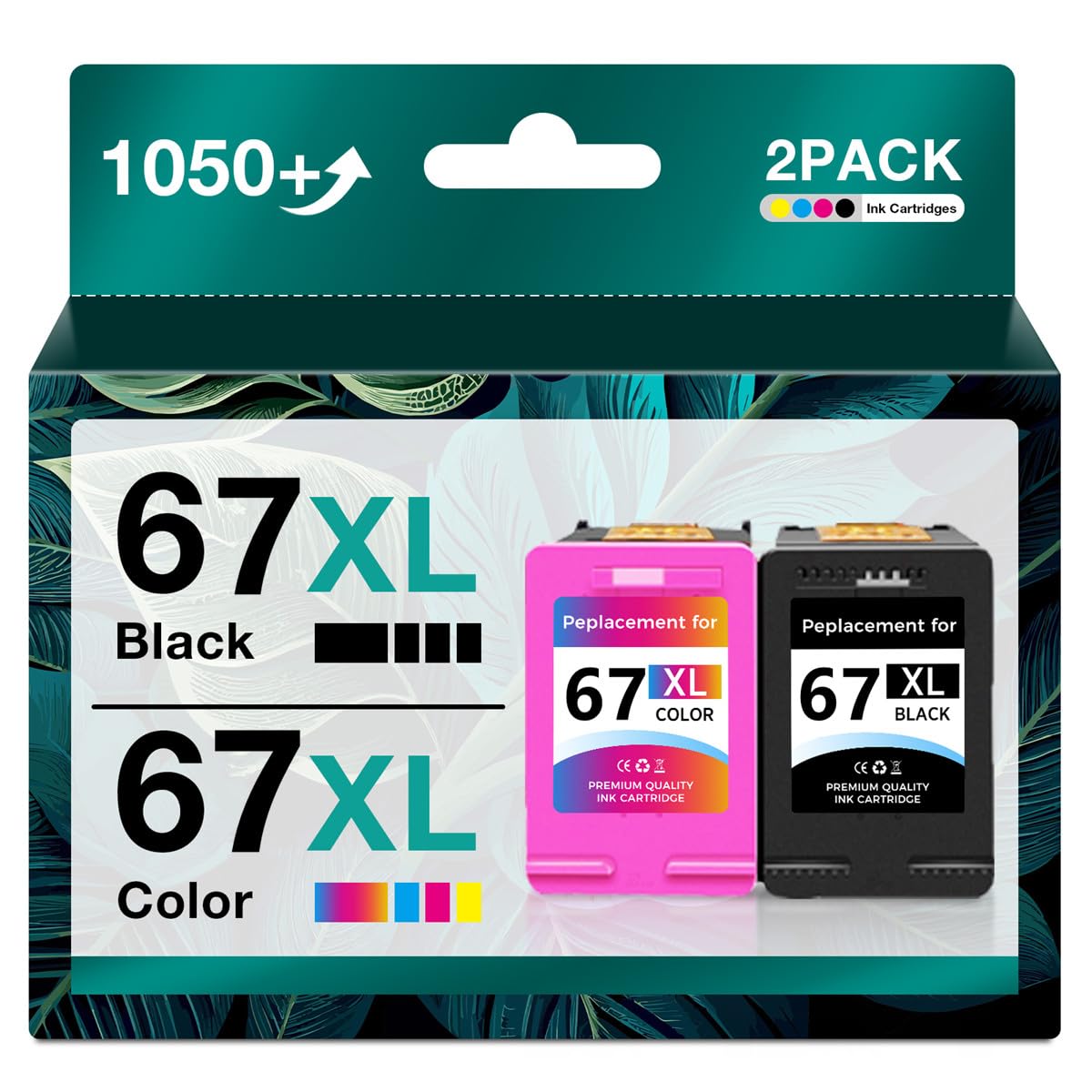 Photo 1 of 67 Ink Cartridges Black Color Combo Pack - Deskjet 4100 2700 Ink Cartridges (1 Black, 1 Tri-Color, 2 Pack)
