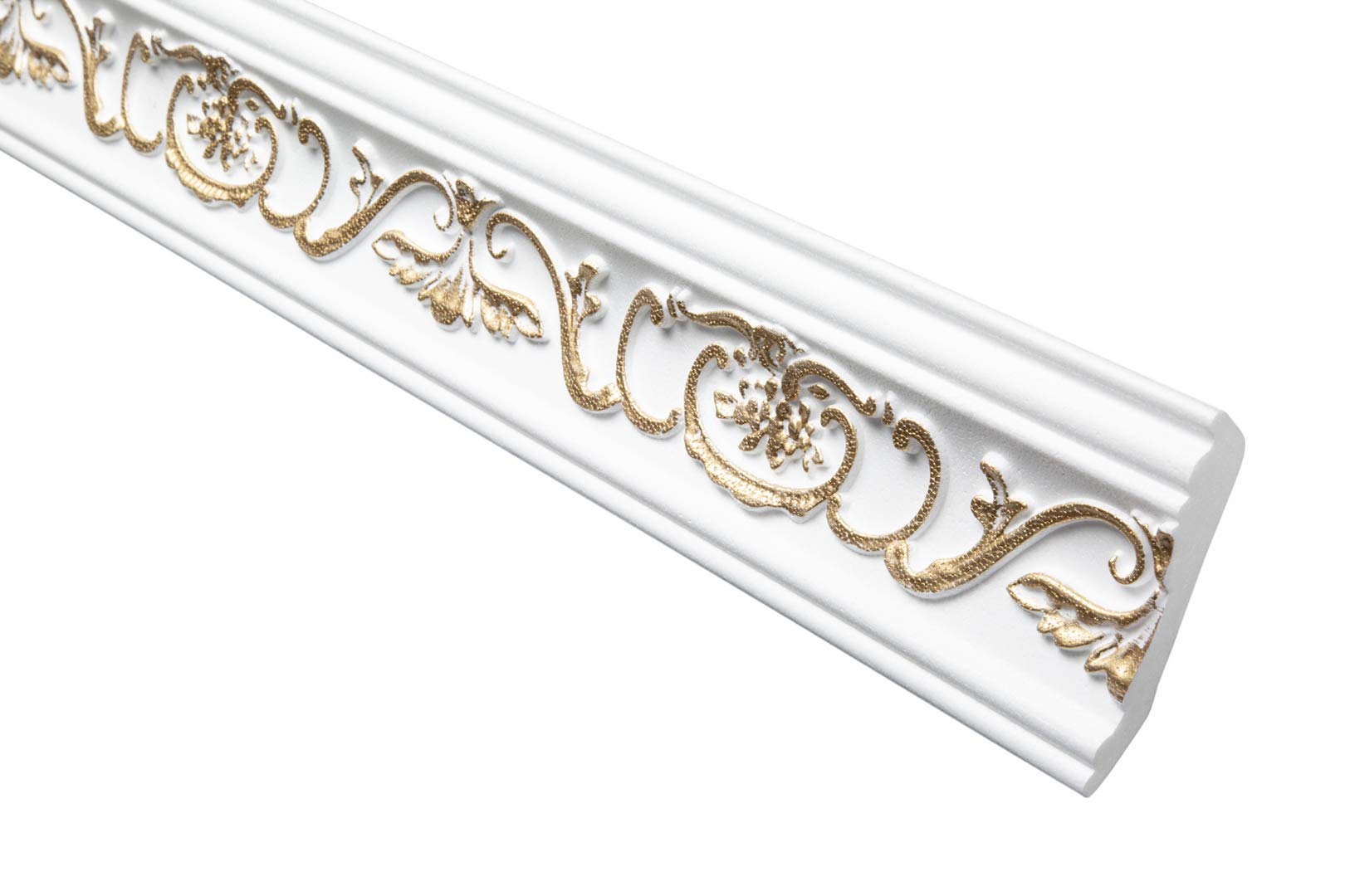 Moldura de techo Marbet B-26 oro de poliestireno EPS - Moldura de estuco estampada, en diseño tradicional - (paquete de ahorro de 40 metros) Molduras de perfil