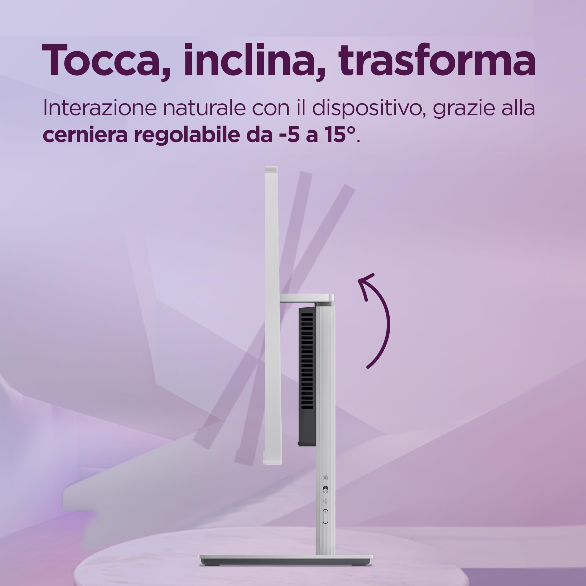 Lenovo IdeaCentre Computer desktop All-In-One, Display 27" FHD, AMD Ryzen 5 7535HS, 512GB SSD, RAM 16GB, Base di ricarica smartphone wireless, Speakers, WiFi 6, Windows 11 H, Tastiera + Mouse Wireless