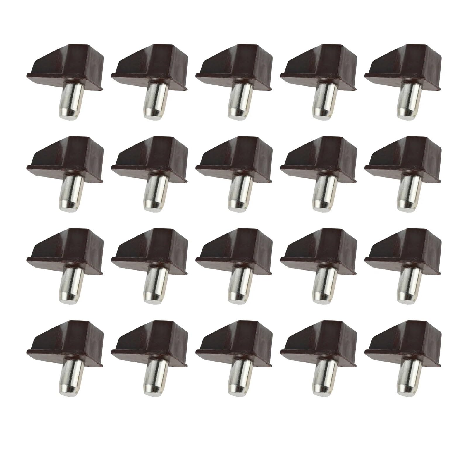 Clear Plastic Shelf Support Pegs 200pcs Shelves Stud Peg with Metal Pins Cabinet Partition Bracket Layer Nails Rack Support Furniture Plate Separator 5mm 4-Colors(Brown)