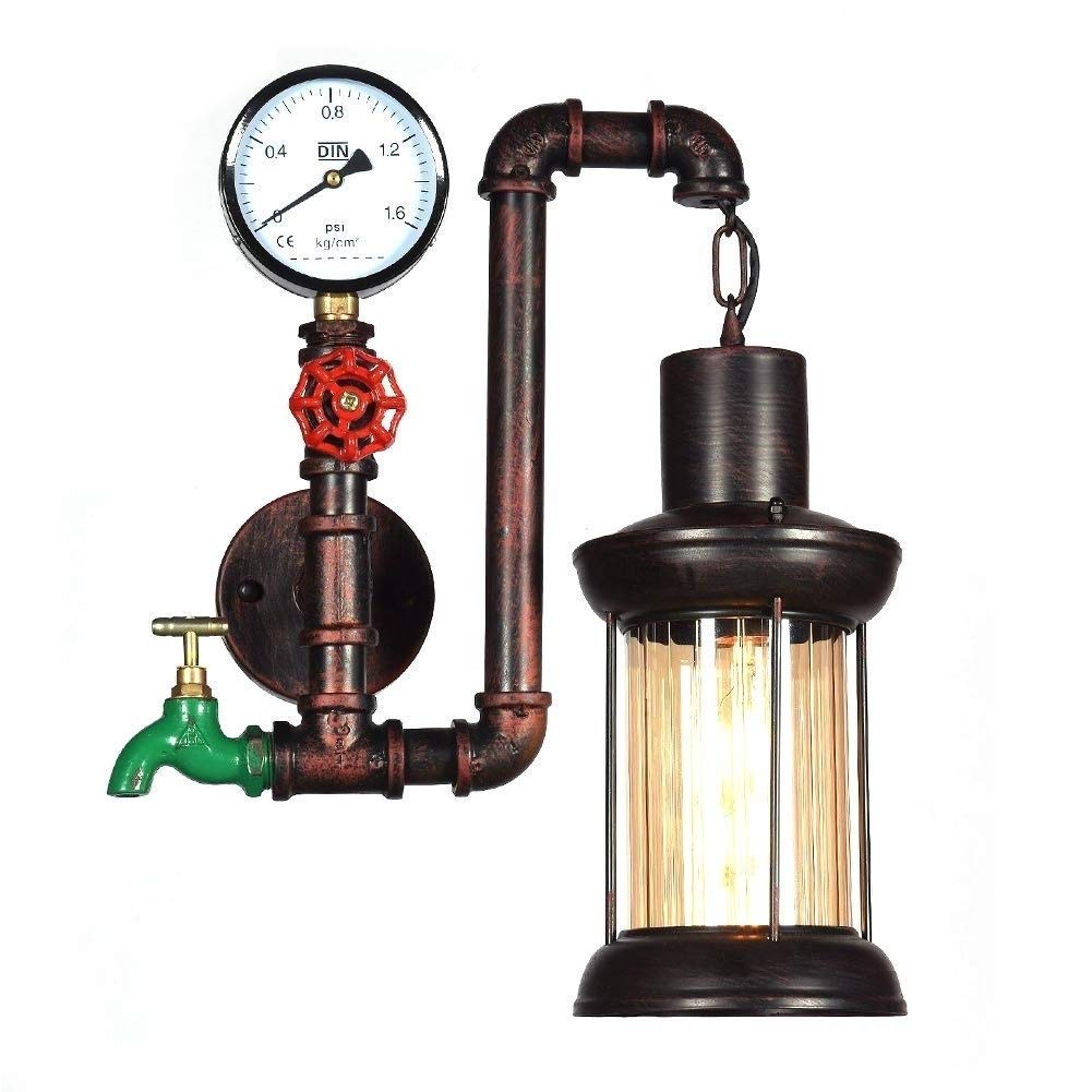 Lámpara de Pared de Queroseno para tubería de Agua Interior, iluminación E27, Accesorios para Sala de Estar, restaurantes, decoración de Pared, mesita de Noche, Aplique de Pared para el hogar,