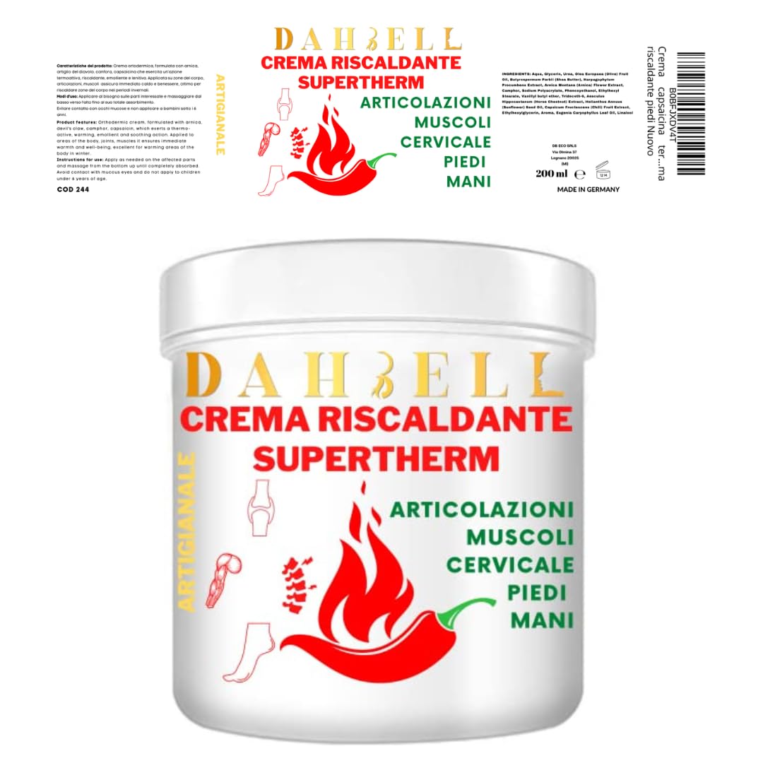 Crema capsaicina termoattiva extra riscaldante con arnica forte artiglio del diavolo e canfora per articolazioni scaldare muscoli collo schiena ottima crema riscaldante piedi