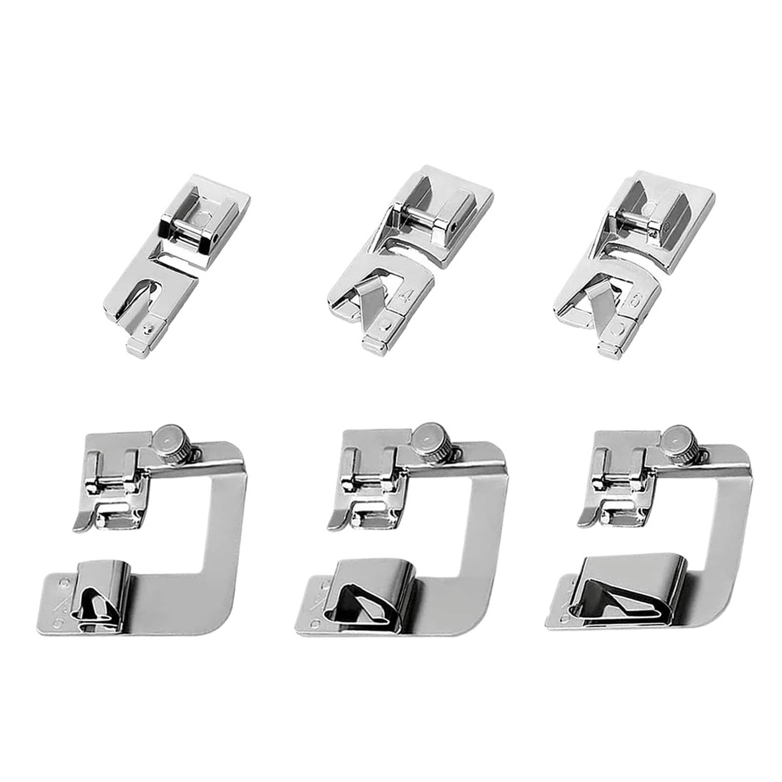 6 PCS Narrow Rolled Hem Foot Presser Feet for Sewing Machine Accessories