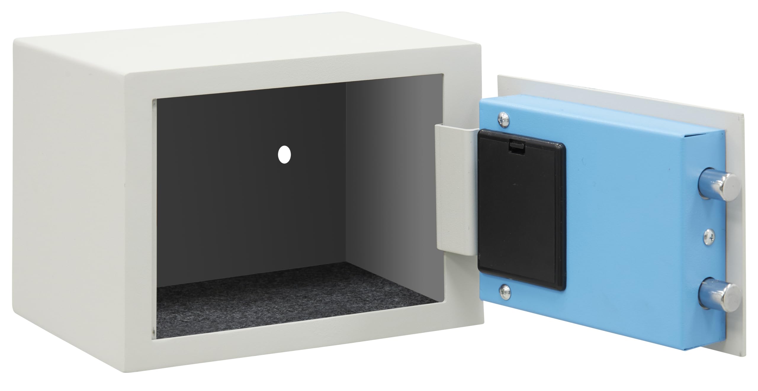 ARREGUI Blue 650100B Cassaforte Elettronica da Armadio in Acciaio | 17x23x17 cm | 5 L | Cassetta di Sicurezza per Casa e Ufficio | Tastiera con Codici Programmabili | con Chiave di Emergenza | Bianco