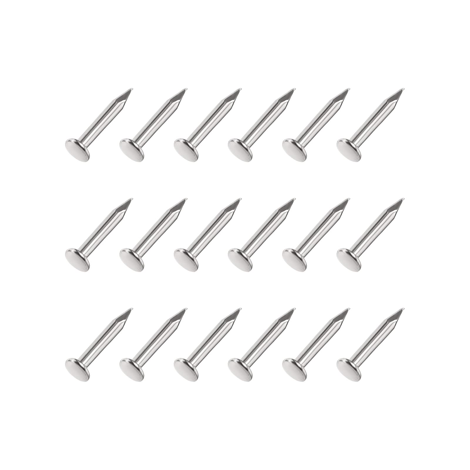 METALLIXITY Small Nails (1.2x6mm) 800pcs, Carbon Steel Tiny Hardware Nails - for Household Woodworking Silver Tone