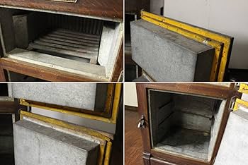 Amazon.co.jp: アンティーク古い昔の木製氷冷蔵庫昭和レトロ