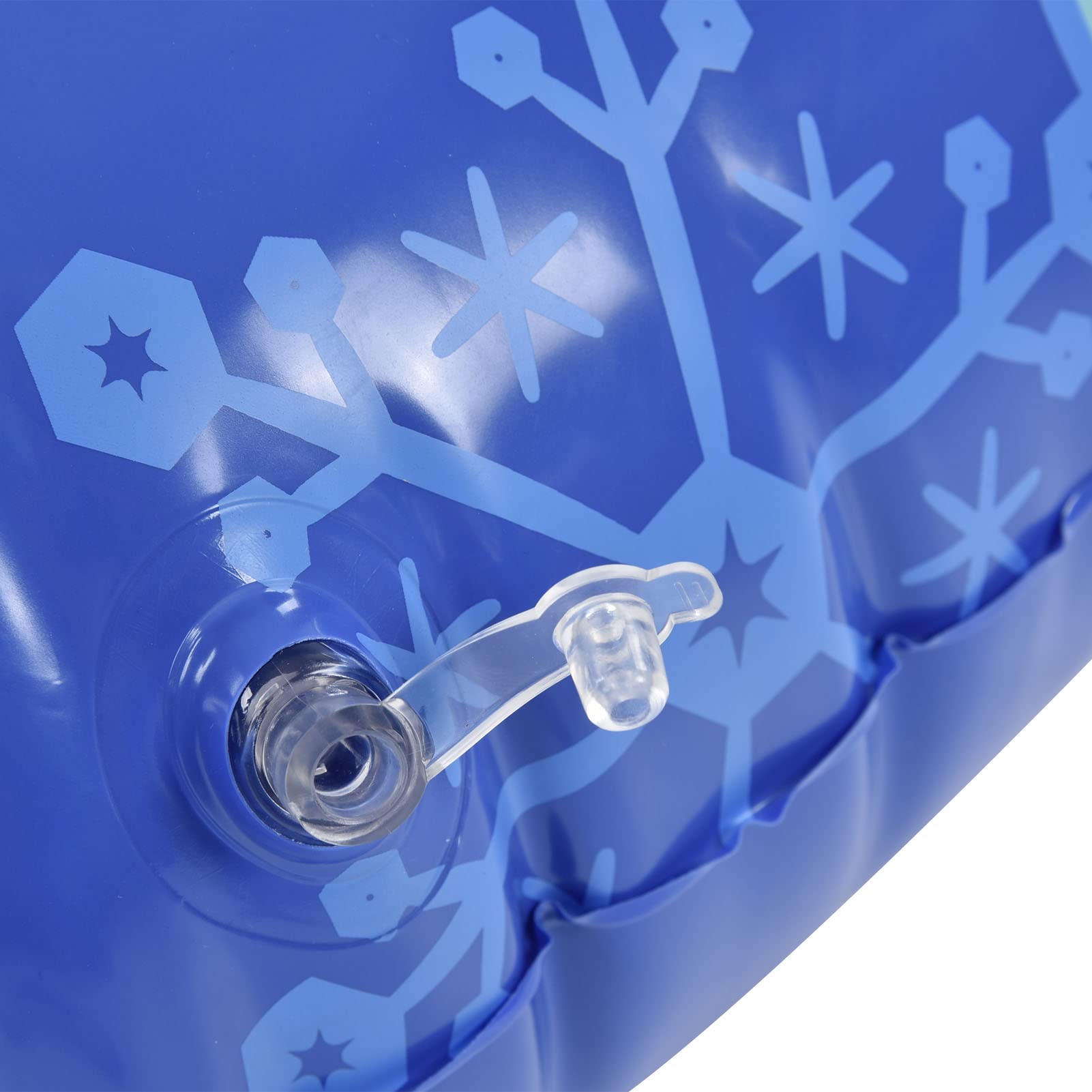 Lybunair Snow Tube with Handle PVC, 450lbs Load Bea, Blue White Inflatable Ski Circles for Adults and Family