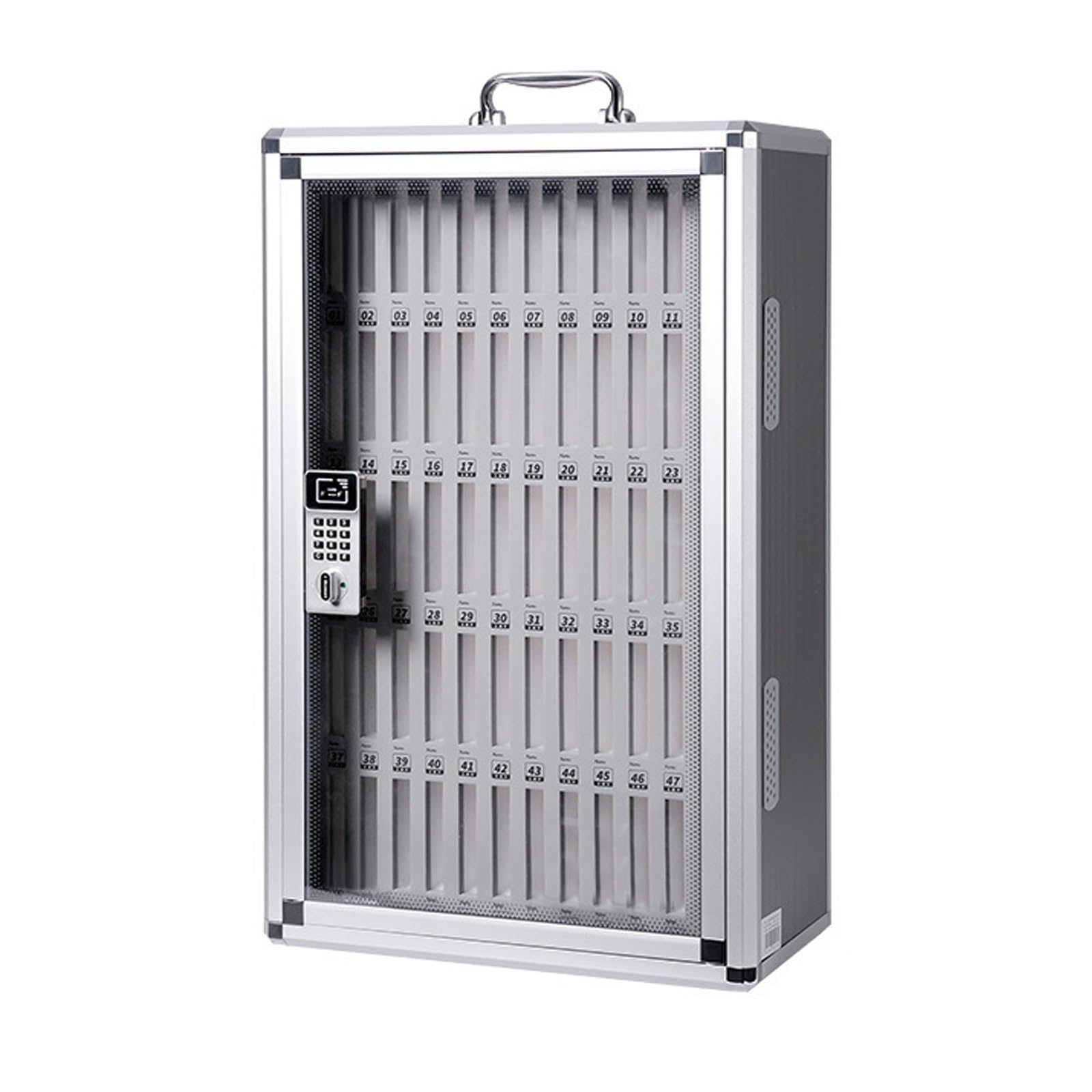 Caja de Almacenamiento portátil para teléfono Nizer, Transparente, para aulas y oficinas, gabinete para Dispositivos móviles, diseño Compacto, Uso Diario!
