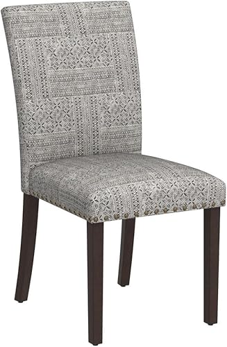 Miniatura 4 de COLAMY - Juego de 4 sillas de comedor tapizadas estilo Parsons, sillas de cocina y comedor de tela con adornos de cabeza de clavo y patas de madera