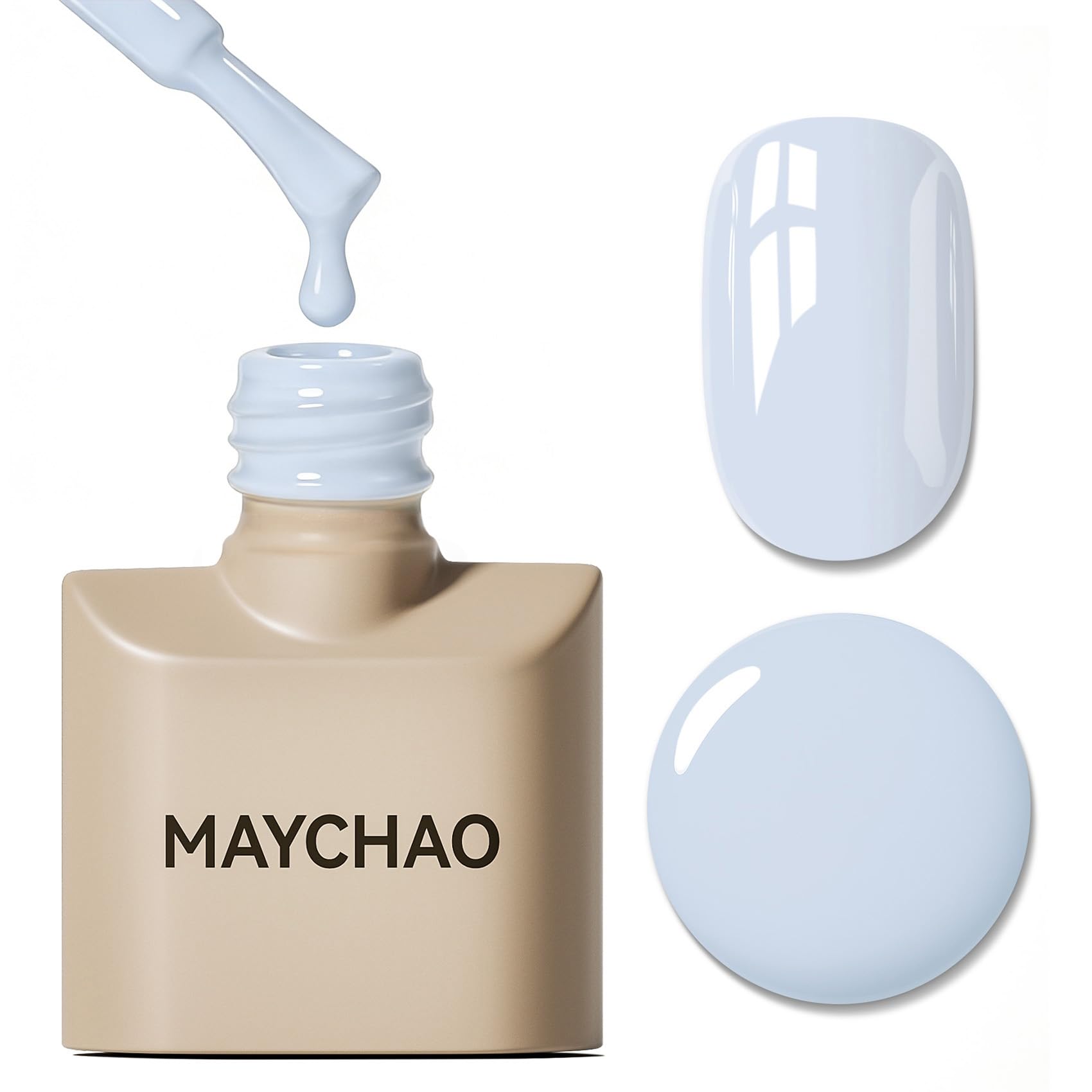 MAYCHAO 15ML Blue Gel Nail Polish 1Pc Baby Blue Gel Polish Soak Off UV LED Nail Polish Nail Art Starter Manicure Salon DIY at Home, 0.5 OZ