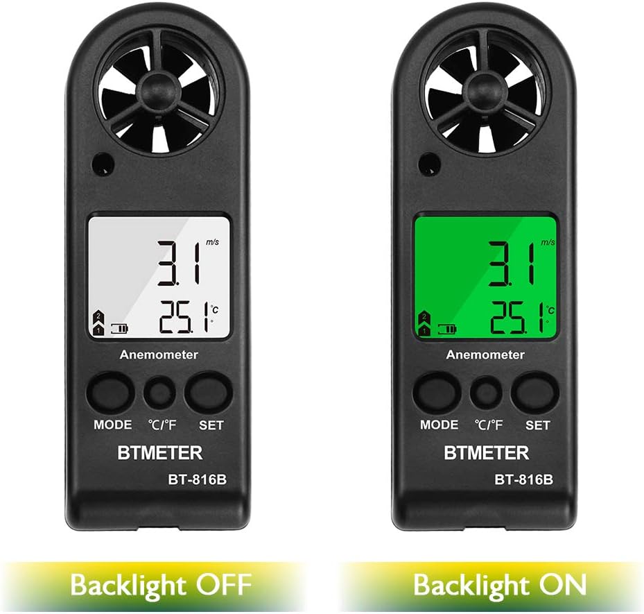 Anemometer Handheld BTMETER Digital Wind Speed Meter Gauge 2 Pack