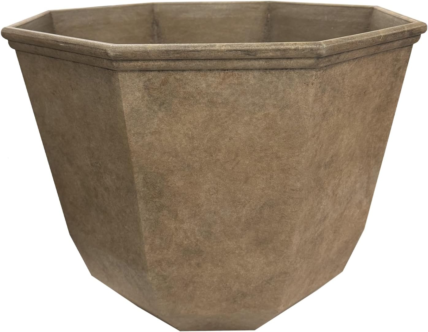 Classic Home and Garden Shaina Planting Pots - Lightweight Indoor & Outdoor Plant Pots - UV-Resistant Resin Flower Pots - Pot Planters for Flowers & Herbs (15” Earth)