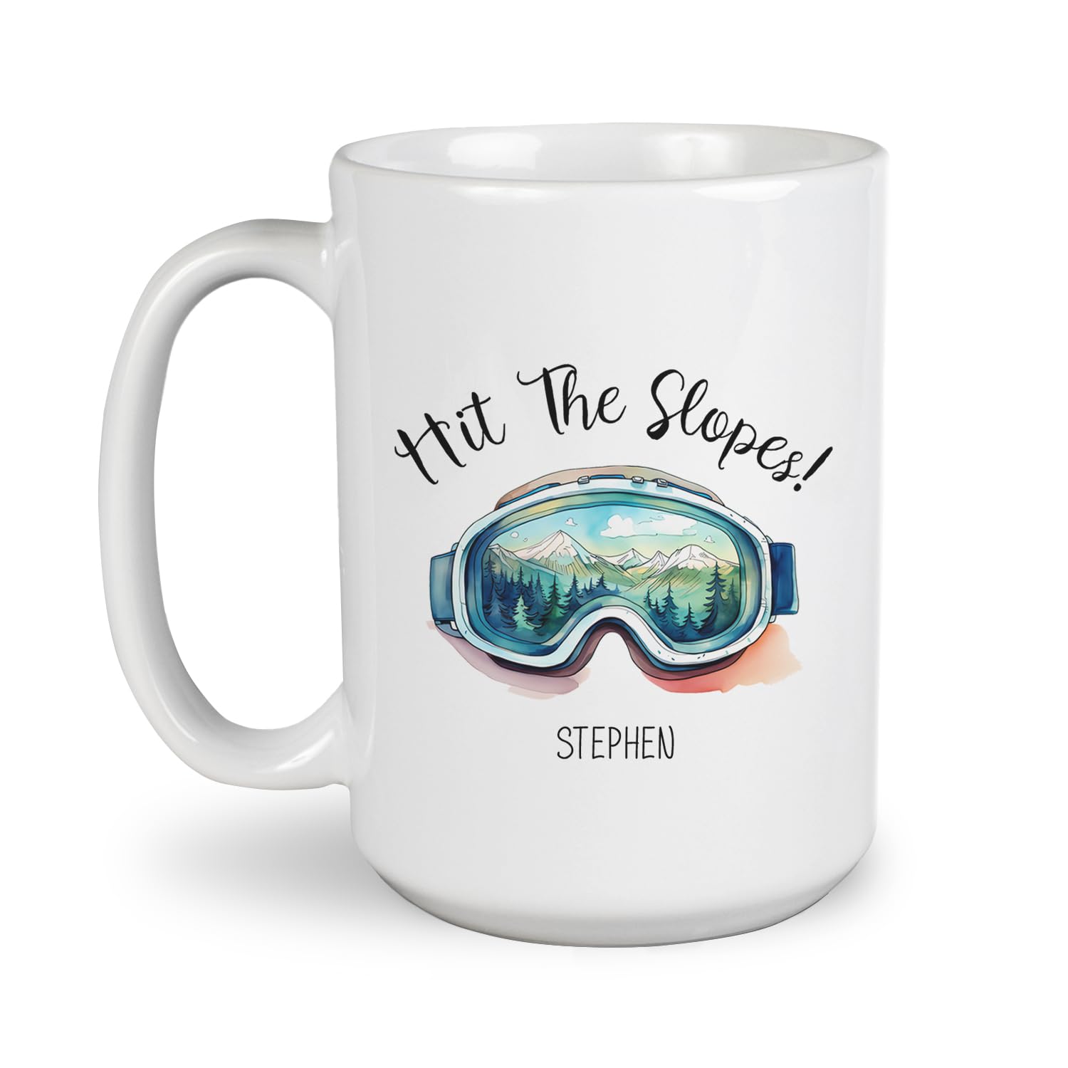 Personalized Hit The Slopes Mugs, Custom Ski Goggles Coffee Cup, Customized Name Ski Goggles Tea Mug, Gift For Skiing Lover Ceramic, Outdoors White Cups 11oz 15oz : Home & Kitchen