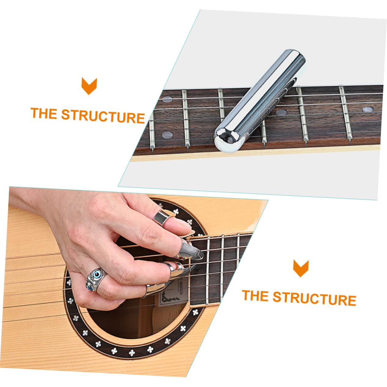 ibasenice 2ensembles Barre à Pour Guitare Avec Médiator De Pouce Et Des Doigts Accessoires Pratiques Pour Guitare Électrique De Métal Et Matériau