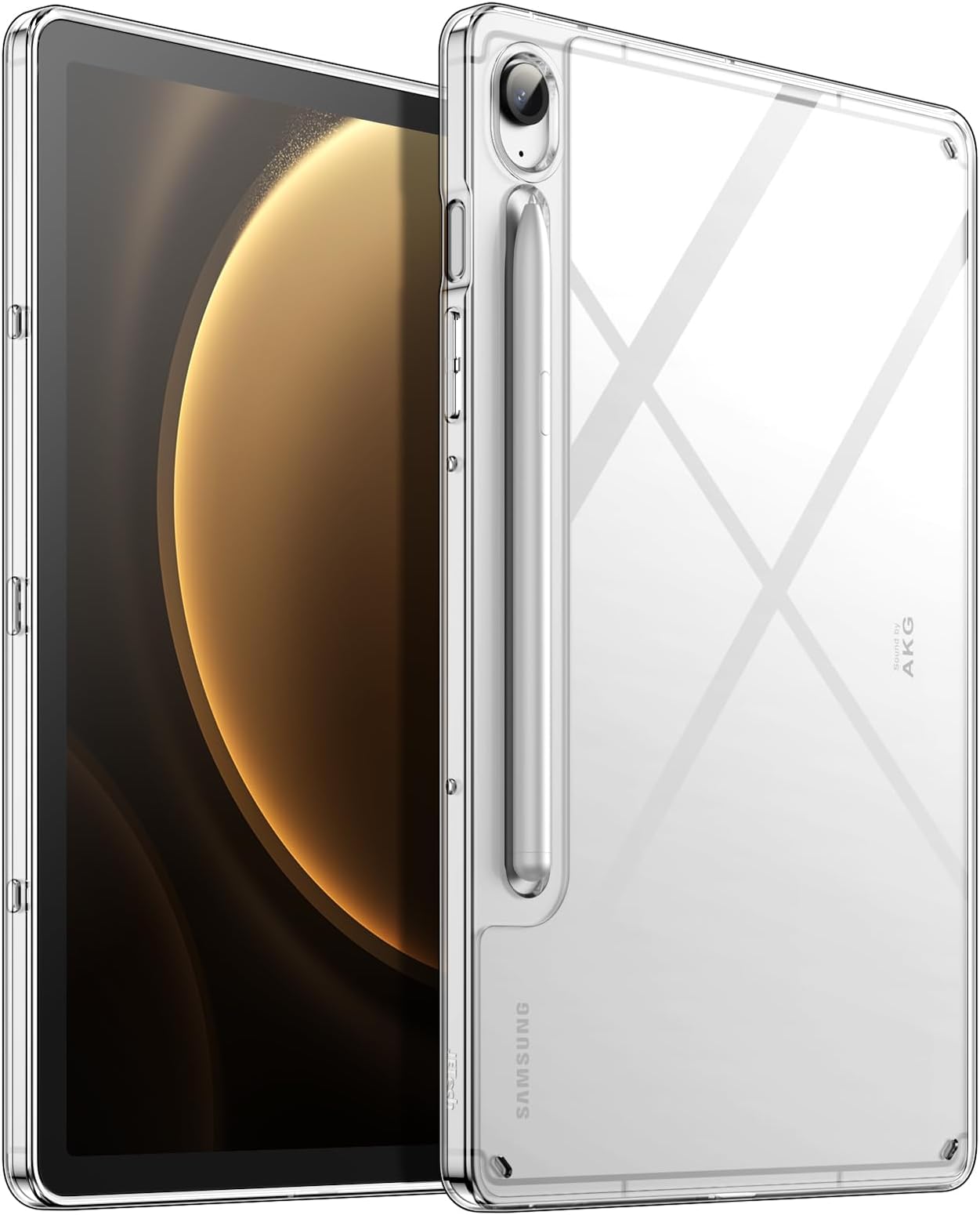 JETech Clear Case for Samsung Galaxy Tab S10 Lite / S10 FE / S9 FE 10.9-Inch, Anti-Yellowing Transparent Shockproof Slim Tablet Cover with Hard PC Back and Soft TPU Bumper (Clear)