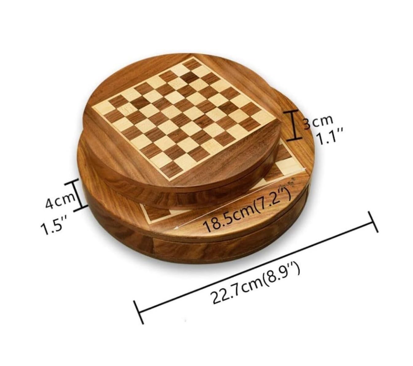 Zestaw Szachowy Magnetyczne Szachy Z Szufladą Litego Drewna Przenośne Antypoślizgowe Pudełko Wykwintna Wygodna Deska Do Przechowywania Gra(22.7 * 4cm)
