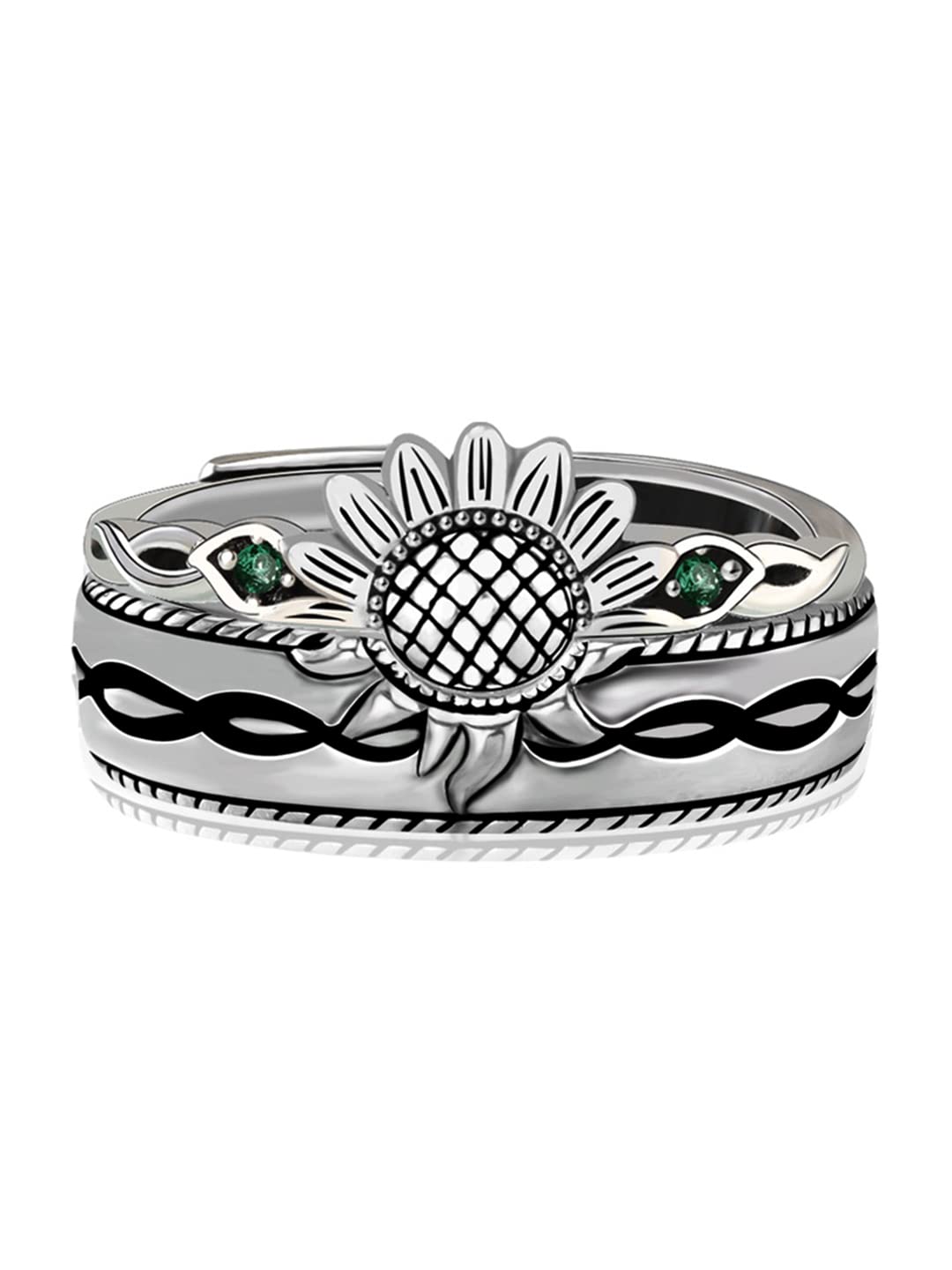 925 Sterling Silver Adjustable Rings, Pure Gift for Women