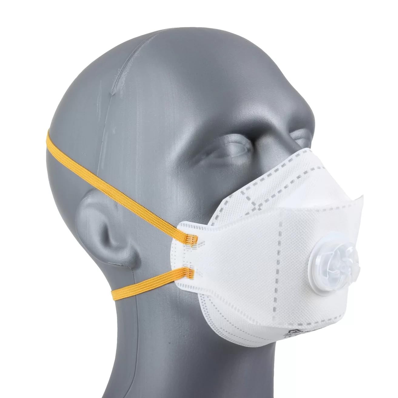 FFP2 Face Mask Pk 1 - Disposable Fold Flat Respirator EN149 CE Certified - 3 Layer Filtering Against Airborne Particles, Exhalation Valve for Easy Breathing, Comfort Ear Loops and Pliable Nose Bridge