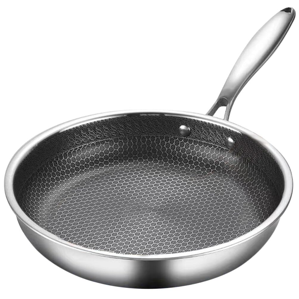 Amazon.com: DEARMAMY Stainless Steel Fried Egg Pan Honeycomb Design Nonstick Skillet for Induction & Gas Stove 18.11 Inch Everyday Cooking Pan: Home & Kitchen