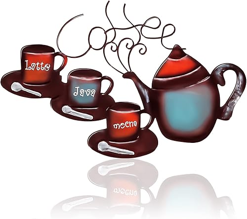 Letreros de café de metal para decoración de pared de alambre para cocina sala de estar cafetería salón comedor oficina casa de campo cocina